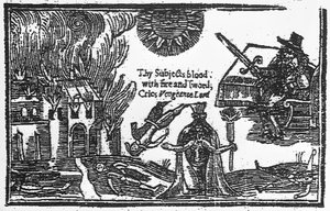 1648年のイギリス南北戦争中のコルチェスターの破壊 作： English School